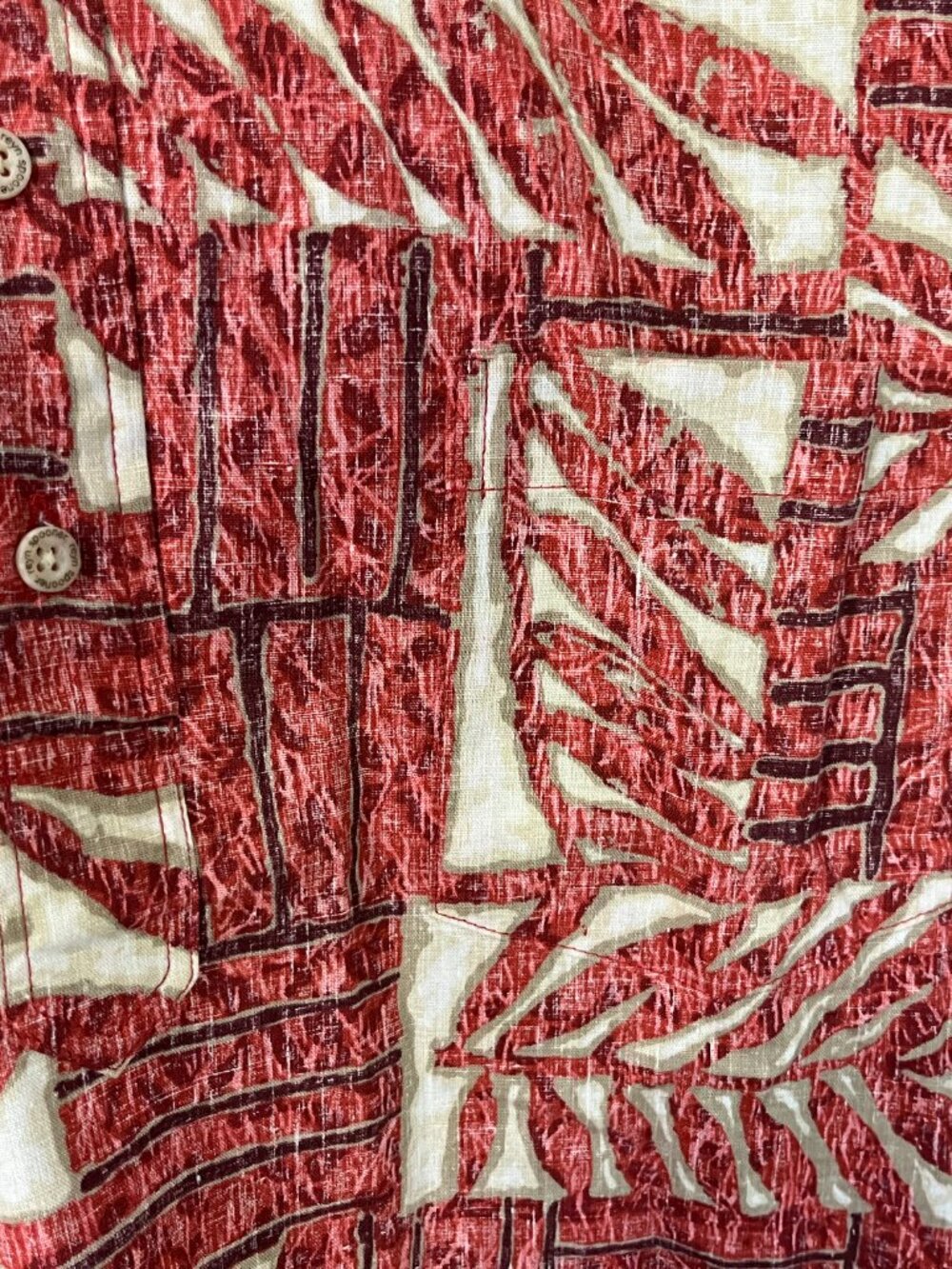 🔥 Reyn Spooner Men’s Red & Tan Reverse Print Polo Shirt – Large (L) – Mint Cond - Picture 5 of 7